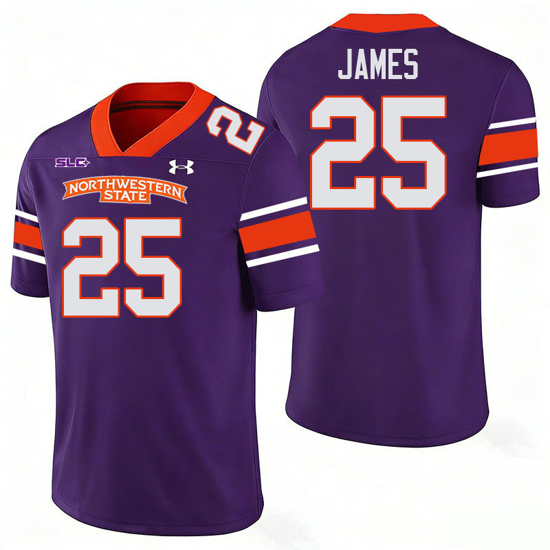 Northwestern State Demons #25 Jeremiah James College Football Jerseys,Uniforms Stitched-Purple